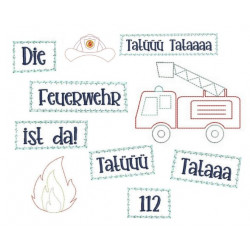 Stickdatei - Feuerwehr Fransenappli